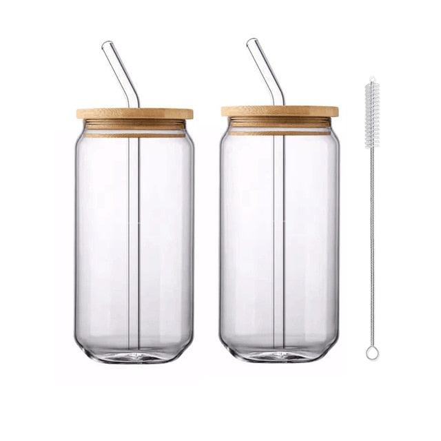 500ml Glass Cup With Lid and Straw - Homsdream