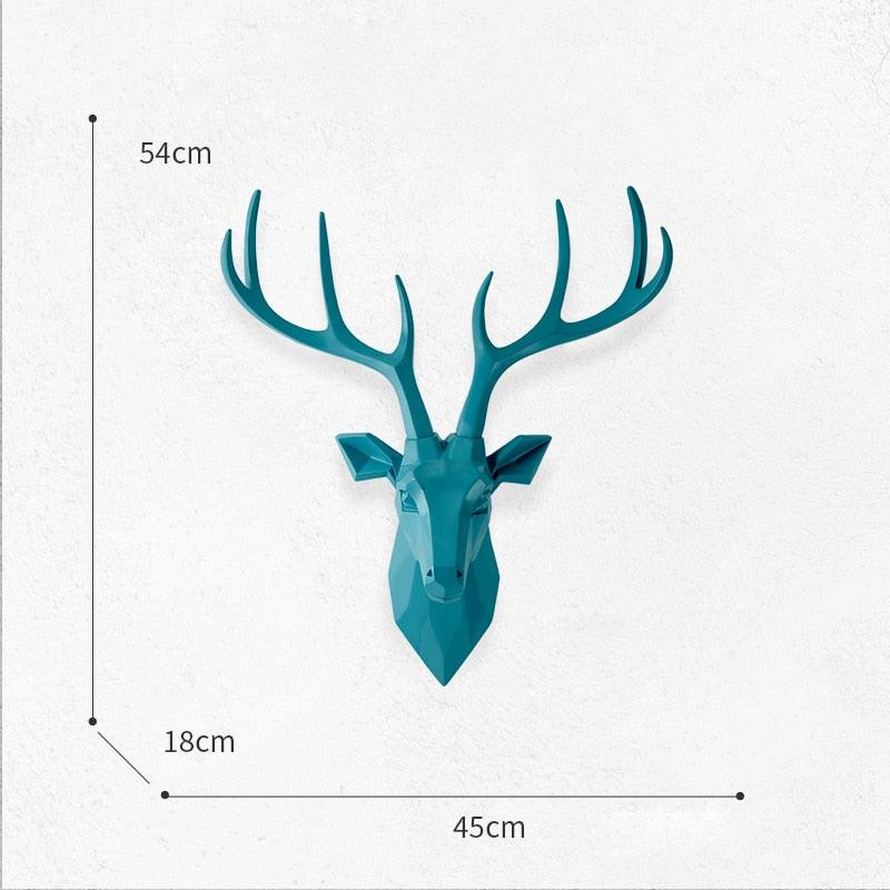 17*21 Inch Wall Hanging Decor,3D Deer Head Sculpture,Animal Stag Statue,Home Living Room Bedroom Wall Decoration Accessories - Homsdream