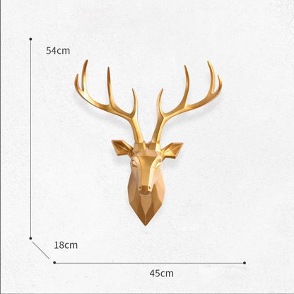 17*21 Inch Wall Hanging Decor,3D Deer Head Sculpture,Animal Stag Statue,Home Living Room Bedroom Wall Decoration Accessories - Homsdream