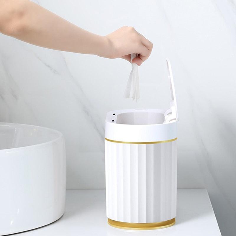 4L Smart Sensor Trash Can Desk Small Lovely Mini Light Luxury Wind Mini Basket Bucket Small Papelera Escritorio - Homsdream