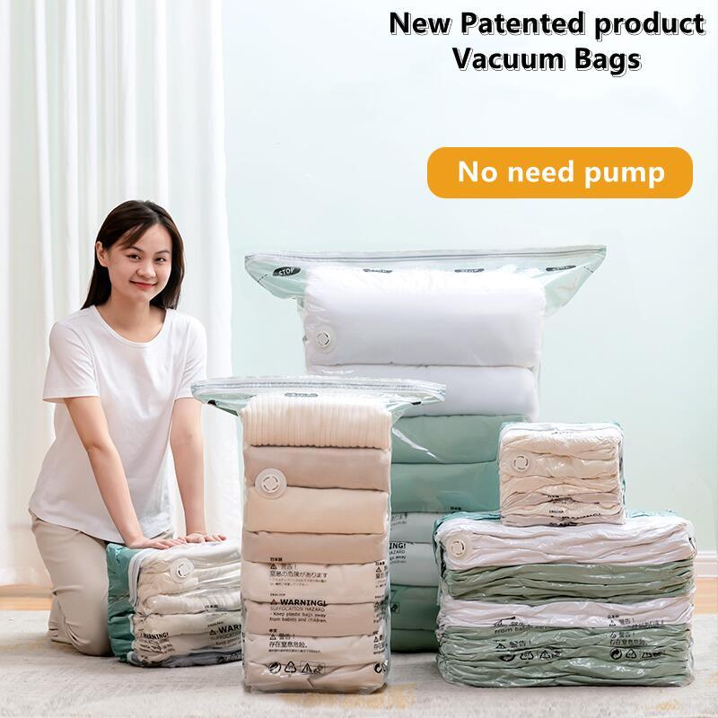 No Need Pump Vacuum Bags Large Plastic Storage Bags for Storing Clothes blankets Compression Empty Bag Covers Travel Accessories - Homsdream