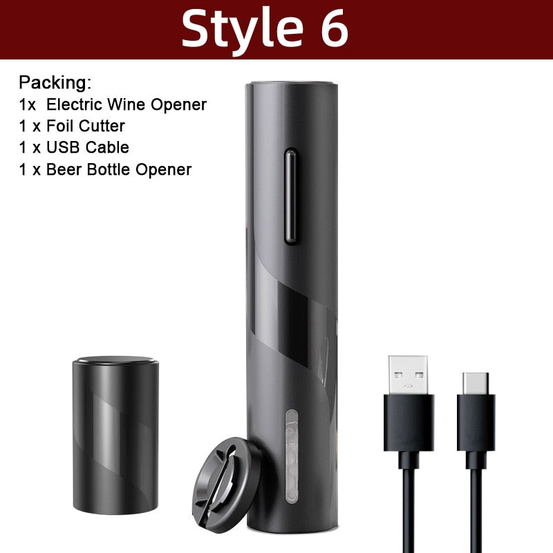 Homsdream™ Corkscrew Pro: Electric Wine Opener Set with Bottle Opener Stand