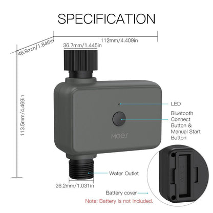Moes Bluetooth Garden Watering Timers Smart Drip Irrigation Rain Delay Programmable Controller Tuya Automatic Valve Alexa Voice - Homsdream