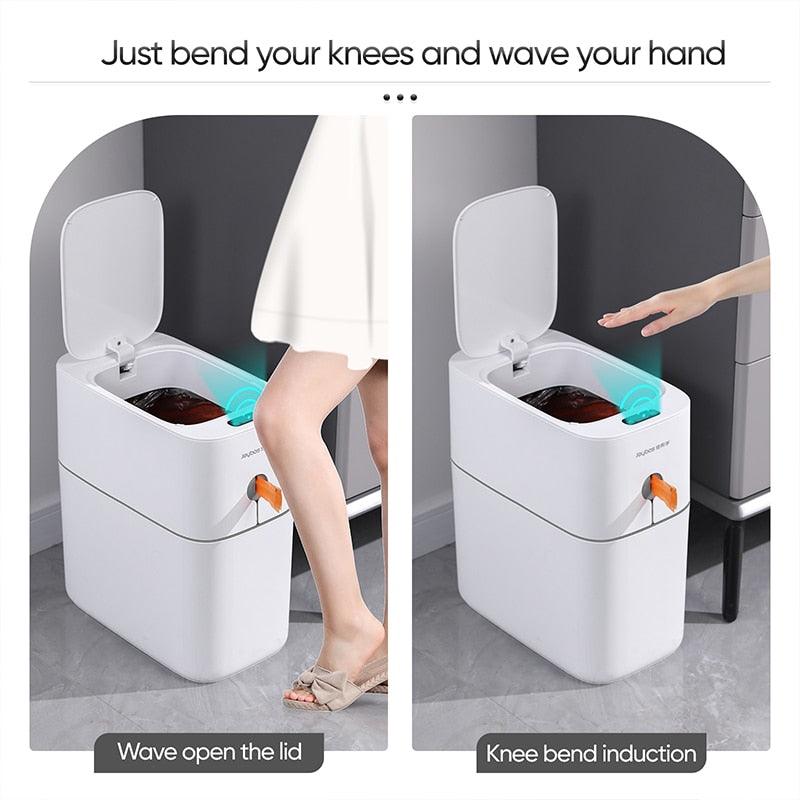 JOYBOS Induction Trash Can Smart Sensor Garbage Bin Automatic Packing 13L Kitchen Bathroom Waterproof Large Privacy Trash Bin - Homsdream