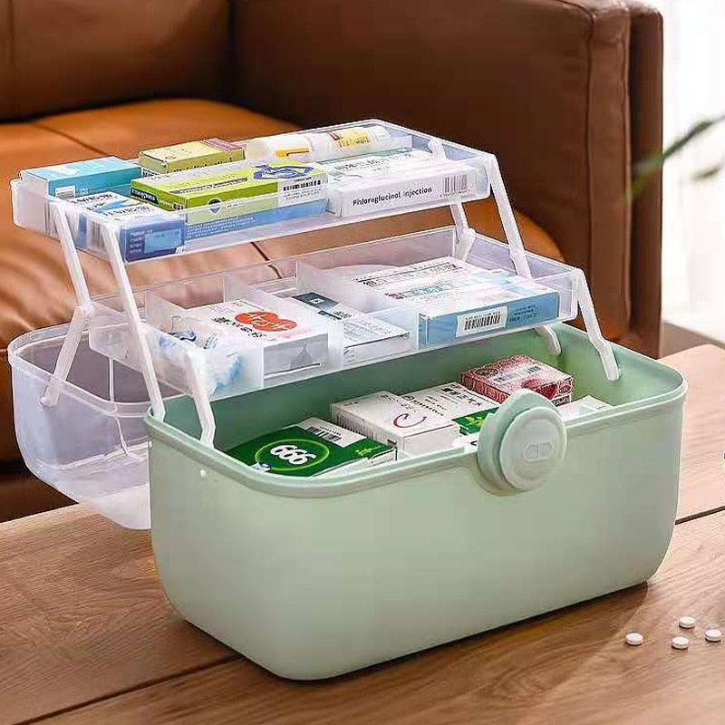 Large Capacity Family Medicine Organizer Box Portable First Aid Kit Medicine Storage Container Family Emergency Kit Box - Homsdream