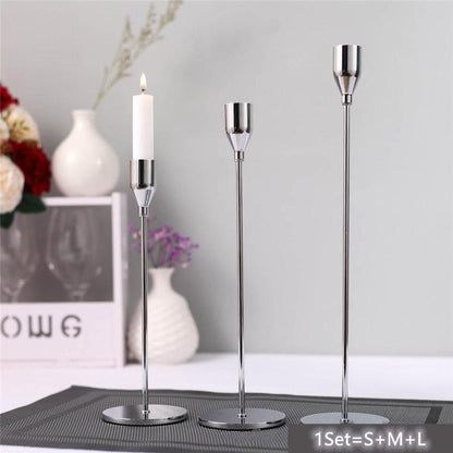 Ins Luxury Metal Candle Holders Candlestick Fashion Wedding Table Candle Stand Exquisite Candlestick Christmas Table Home Decor - Homsdream