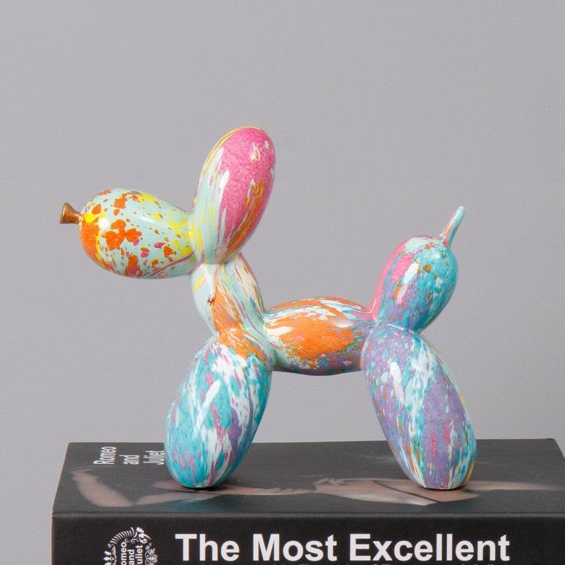 Nordic Modern Art Resin Graffiti Sculpture Balloon Dog Statue Creative Colored Craft Figurine Gift Home Office Desktop Decor - Homsdream