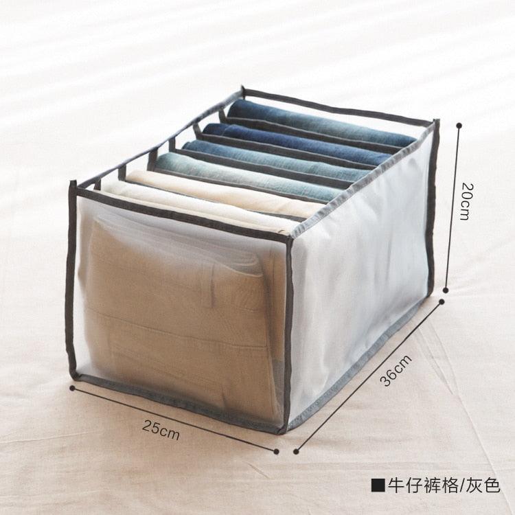 Jeans Compartment Storage Box Closet Clothes Drawer Mesh Separation Box Stacking Pants Drawer Divider Can Washed Home Organizer - Homsdream
