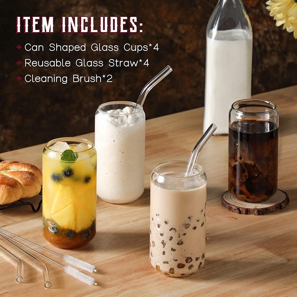 500ml Glass Cup With Lid and Straw - Homsdream