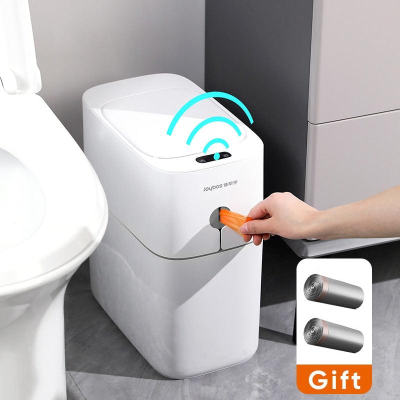 JOYBOS Induction Trash Can Smart Sensor Garbage Bin Automatic Packing 13L Kitchen Bathroom Waterproof Large Privacy Trash Bin - Homsdream